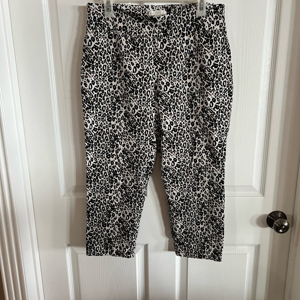 Cato Leopard Print Crop Pants 12-14